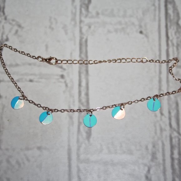 Beautiful gold choker necklace with charms 11-13.5" - Picture 2 of 4